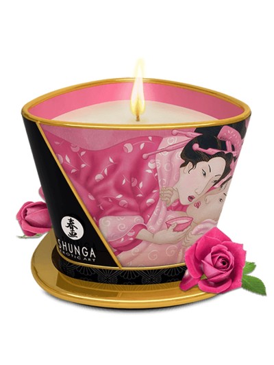 Bougie de massage à la rose 170ml 