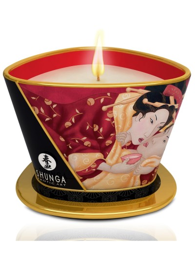 Bougie de massage fraise vin pétillant 170ml 