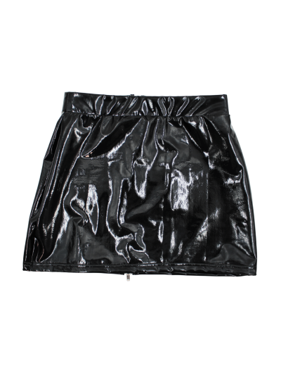 Jupe noire en simili cuir avec zip Lara 