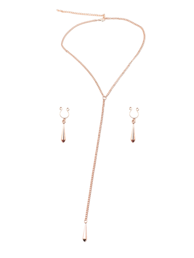 bijoux de corps, pinces de seins goutte et tour de cou chainette 