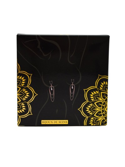 Bijoux de seins avec 3 chainettes doré rose et une perle 
