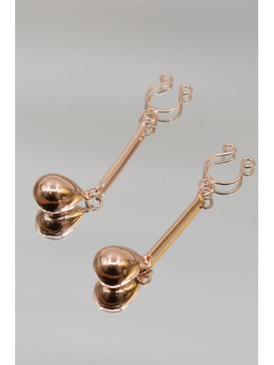 Bijou pince téton, forme perle doré rose 