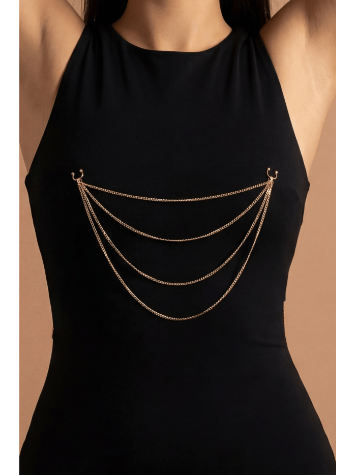 bijou pinces tétons avec 4 chainettes doré rose 