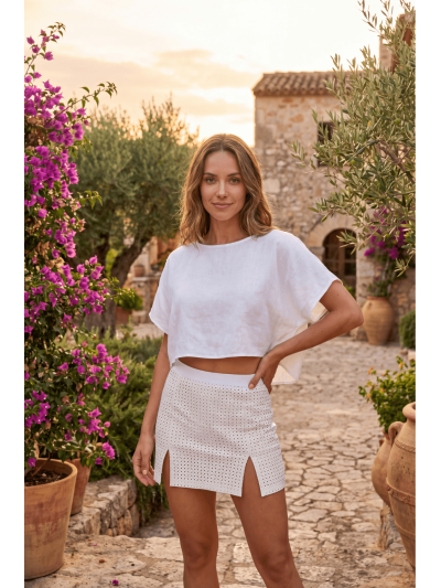 Jupe courte blanche Cassandra 