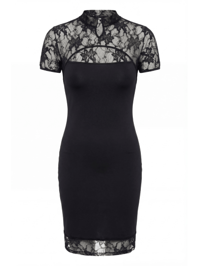 Robe courte col dentelle Athéna 