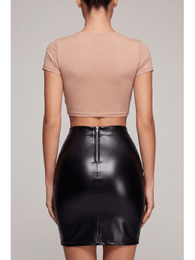 Jupe sexy longue noire wetlook Inaya 