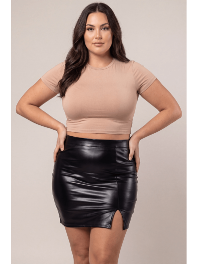 Jupe sexy longue noire wetlook Inaya 