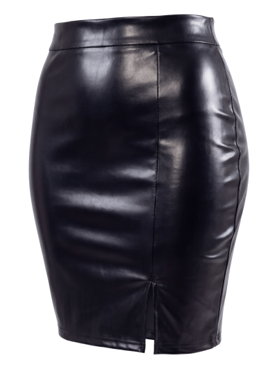 Jupe sexy longue noire wetlook Inaya 