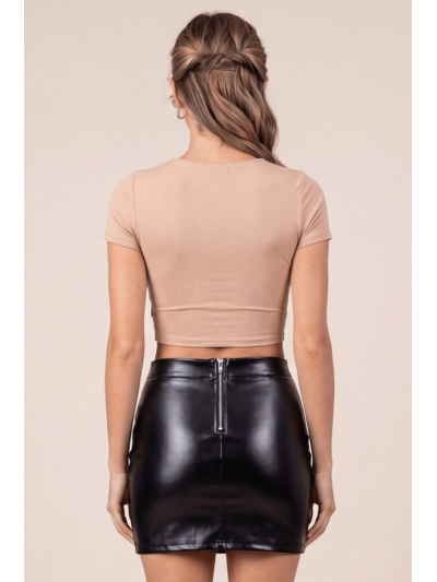 Jupe sexy courte noire wetlook Alessia 