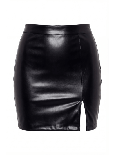 Jupe sexy courte noire wetlook Alessia 
