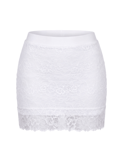 Jupe courte blanche Camélia 