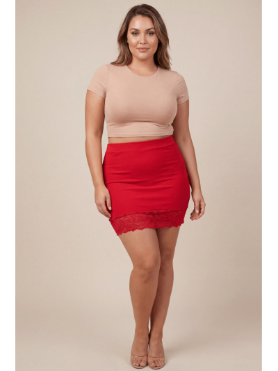 Jupe courte rouge Marina 