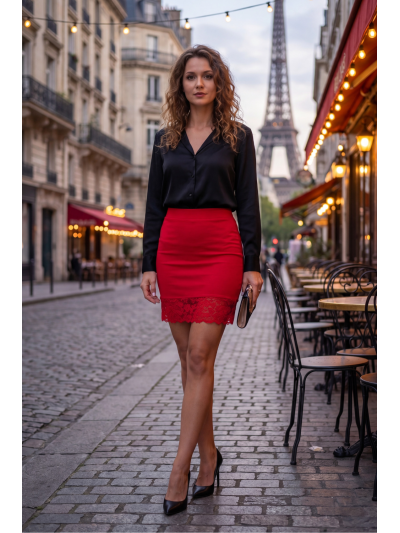Jupe courte rouge Marina 