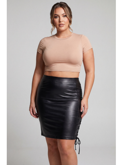 Jupe longue simili cuir noir Paloma 