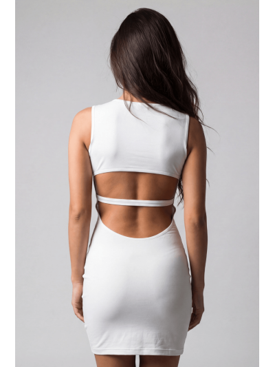 Robe blanche large décollectée Olivia 