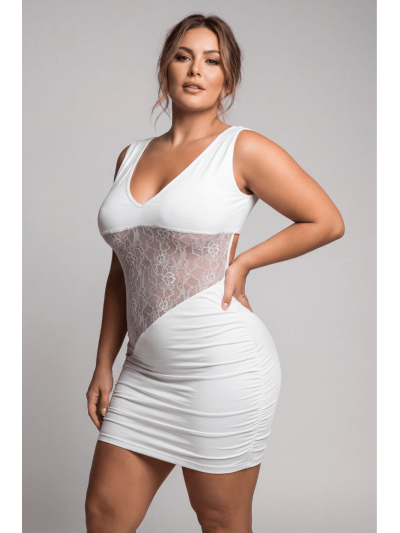 Robe blanche large décollectée Olivia 
