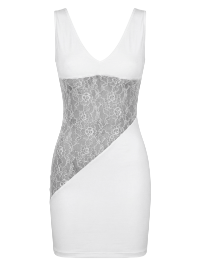 Robe blanche large décollectée Olivia 