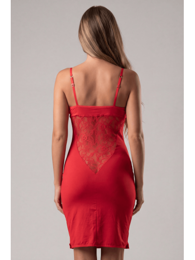 Robe décollectée rouge Emilia 