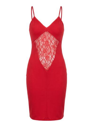 Robe décollectée rouge Emilia 