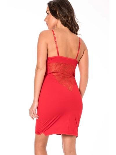 Robe décollectée rouge Emilia 