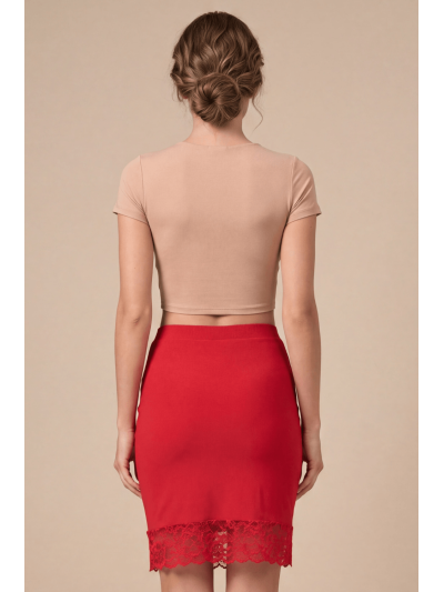 Jupe longue rouge Maria 