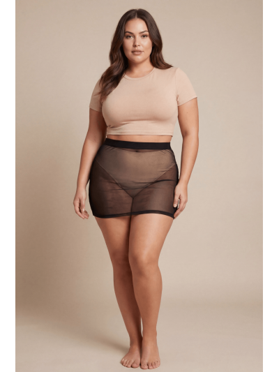 Jupe noire en résille transparente Maya 