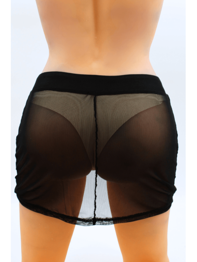 Jupe noire en résille transparente Maya 