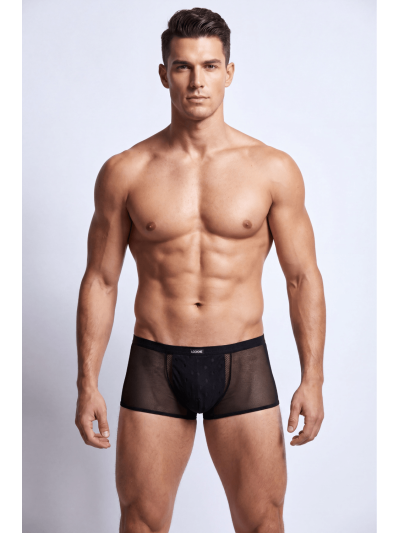 Boxer noir semi opaque 