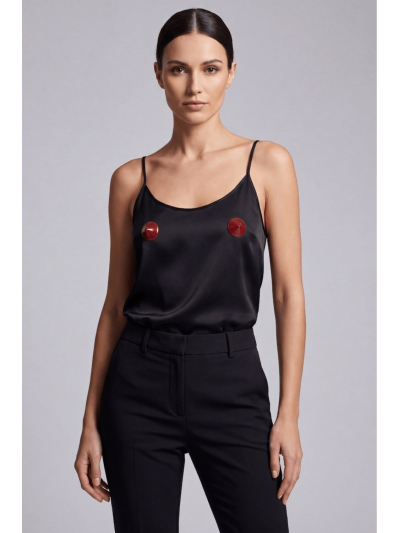 Nipple Métal rouge Cache tétons cône 