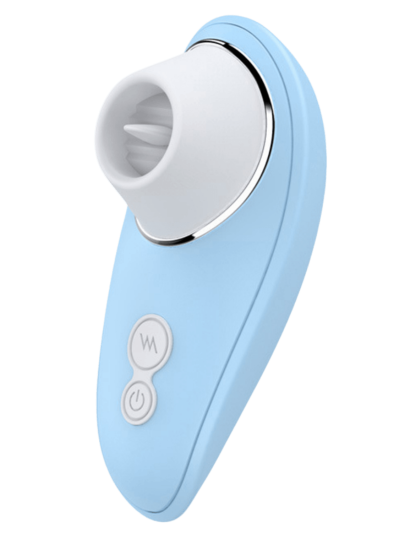 Vibromasseur bleu à langue vibrante pour cunnilingus 