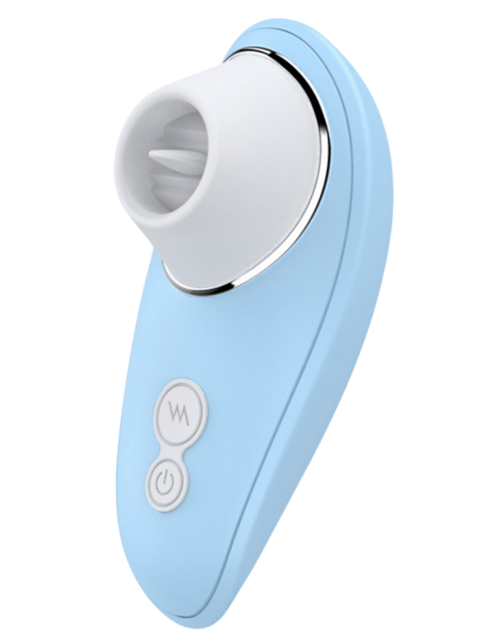 Vibromasseur bleu à langue vibrante pour cunnilingus 
