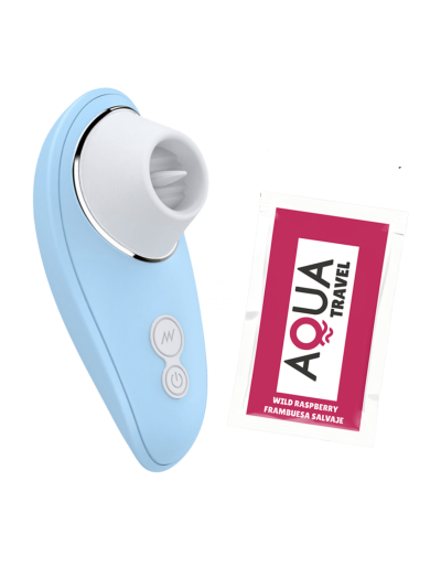 Vibromasseur bleu à langue vibrante pour cunnilingus 